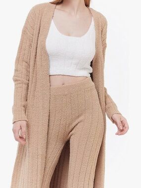 Amazon Plush Ribbed Loungewear Set - Cream